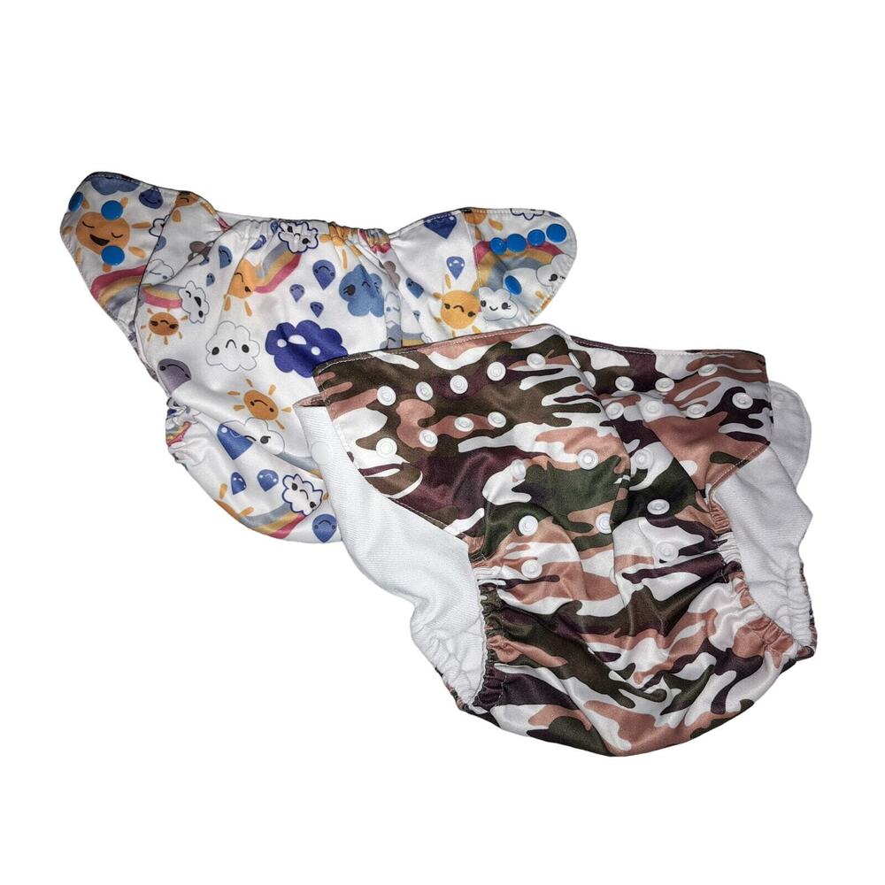 2 UNBRANDED CLOTH DIAPERS